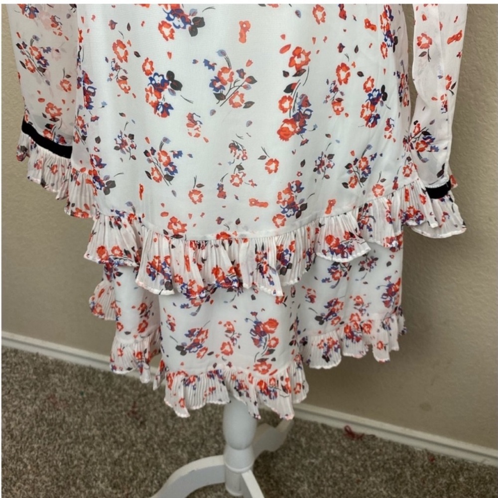 Lulus Floral to See White Floral Print Long Sleeve Mini Dress Size Medium - Picture 5 of 13